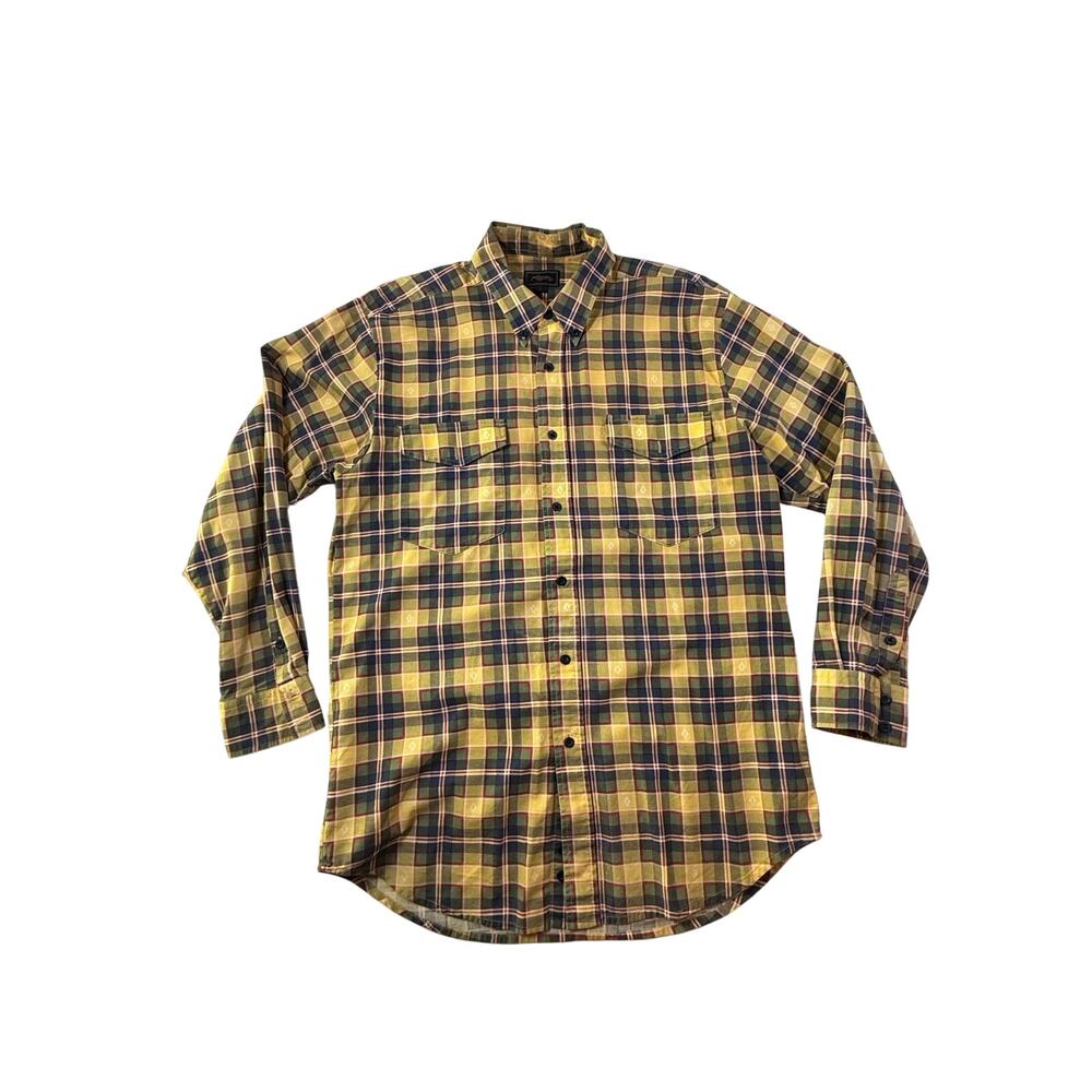 Roper’s Mens Yellow Mutli Plaid Long-sleeve button down shirt size L